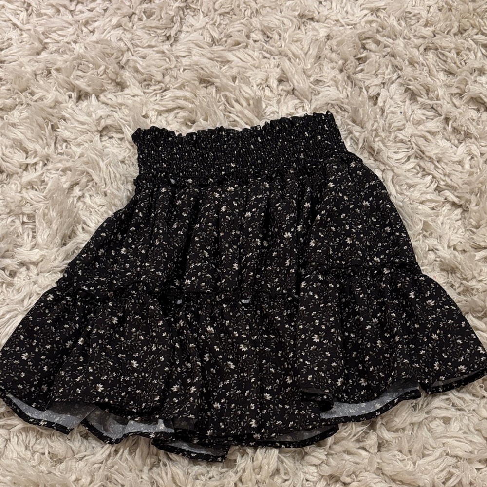 Floral Black Altard State Skirt